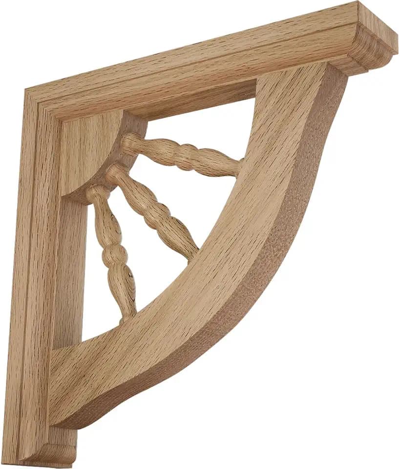 Ekena Millwork BKT01X07X07ADRO Andrea Wagon Wheel Wood Brackets, 1 1/2"W x 7"D x 7"H , Red Oak