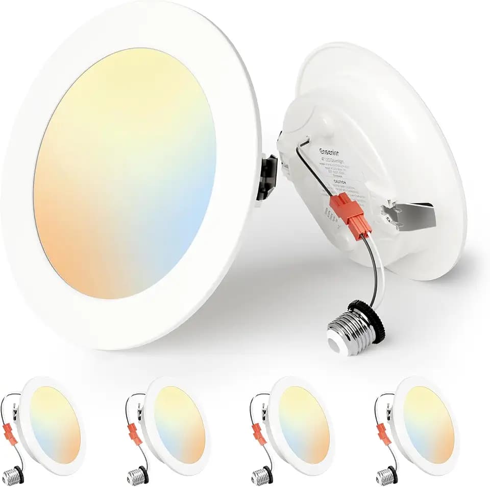 Ensenior 4 Inch LED Retrofit Recessed Can Lights, 5CCT, 7W, 700LM, 4 Pack