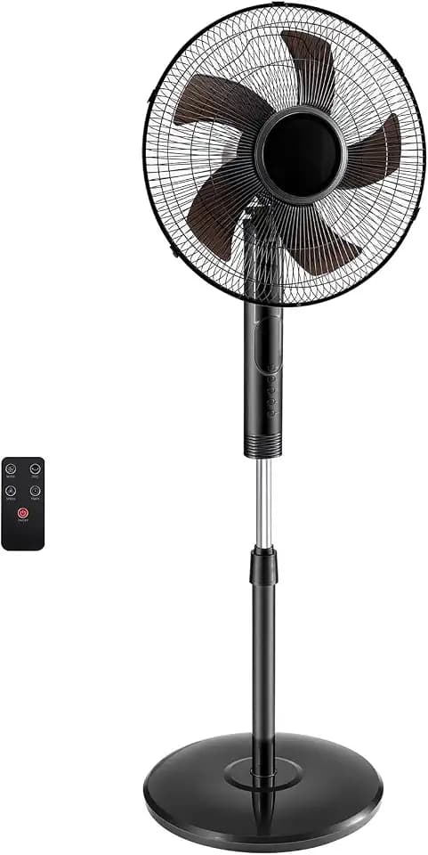 OLIXIS 17" Standing Fan with Remote, Oscillating Pedestal Fans for Bedroom w/ 15H Timer, Stand Up Fan w/ 3 Speed & 3 Wind Modes, Adjustable Height & Tilt Head