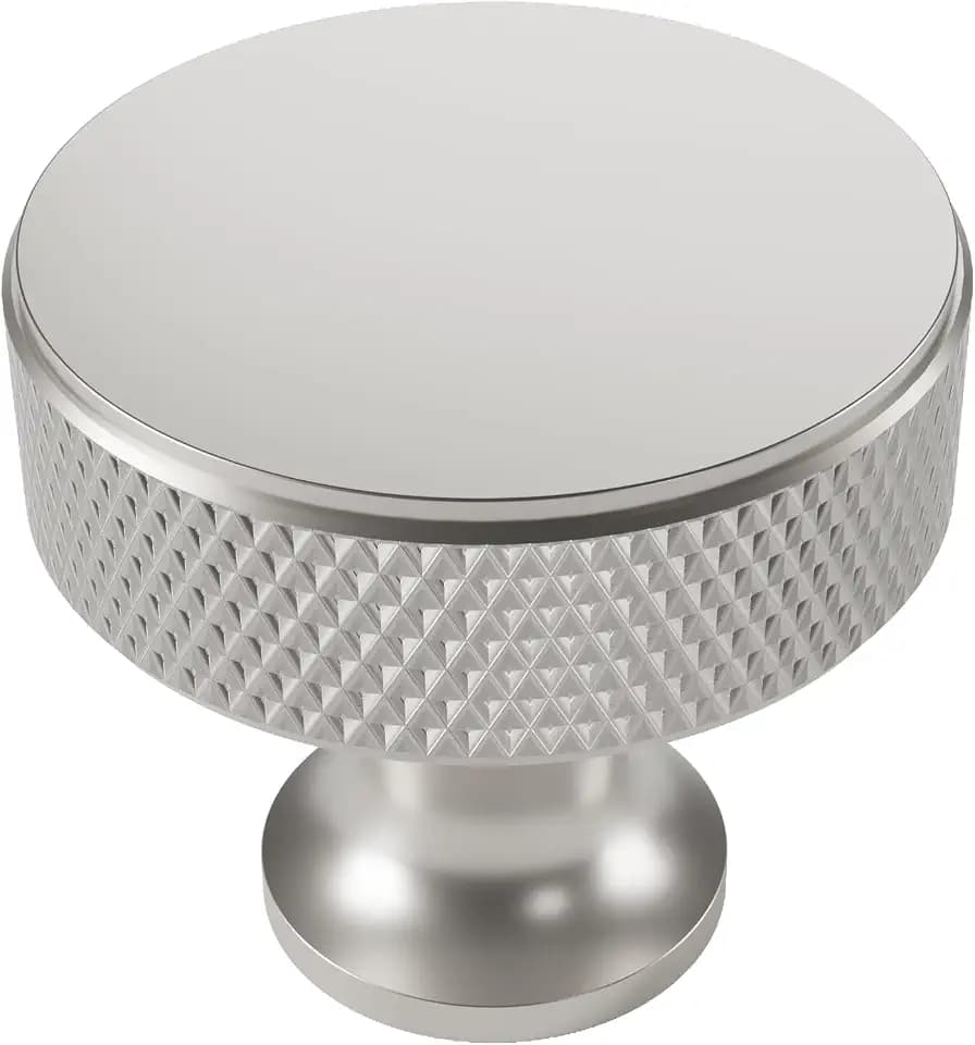 Alzassbg 1.2" Brushed Satin Nickel Round Cabinet Knobs 10 Pack, AL6067SN