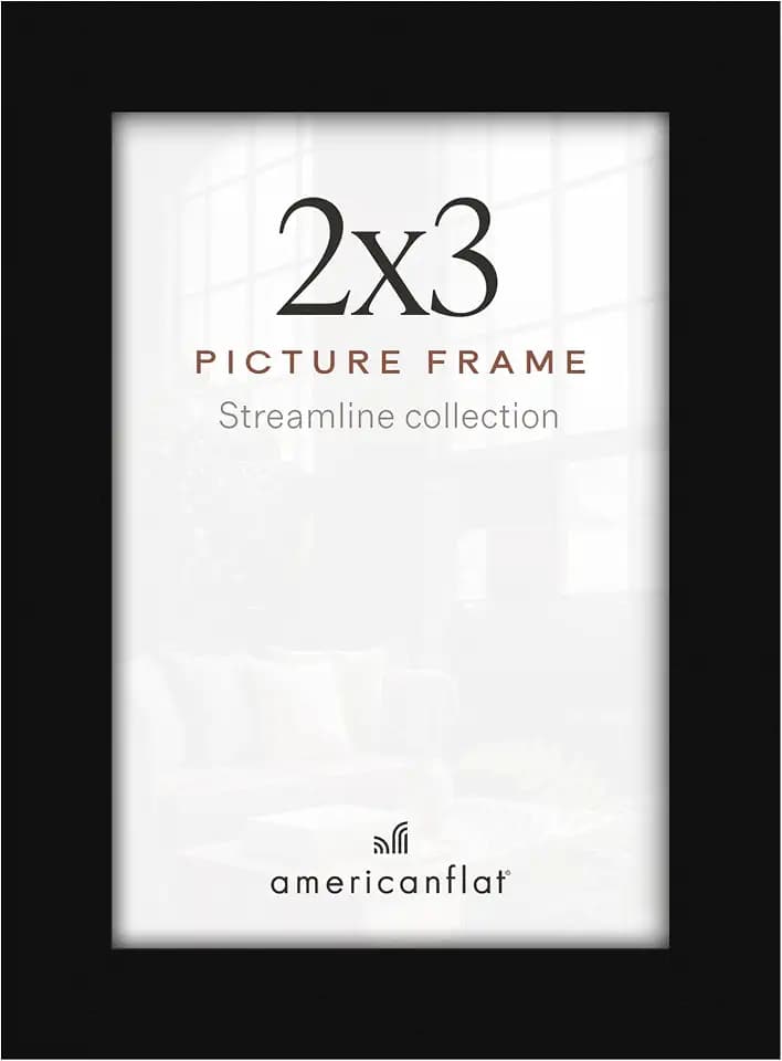 Americanflat 2x3 Picture Frame - Slim Molding - Black
