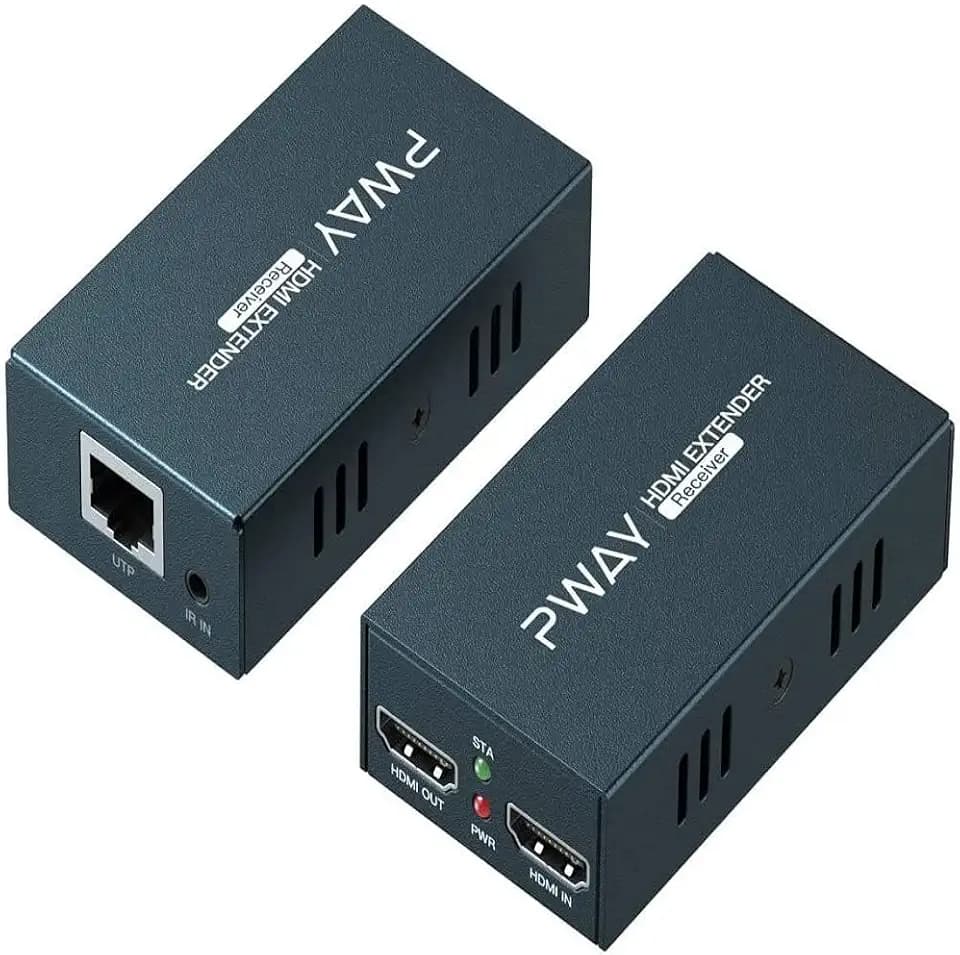 PWAY PW-HT225PIR HDMI Extender 195ft/ 60m Übertragung über Einzelne Cat5e / 6/7 Full HD 1080P Unterstützung IR Steuerung 3D EDID Loop-Funktion
