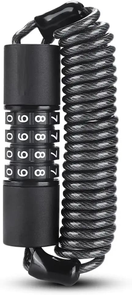 Helmet Lock 150cm, Bike Cable Lock Number Code Bike Lock Stroller Lock, Bicycle Lock, Snowboard Lock Bicycle Helmet with 4-Digit Code for Motorcycle Helmet, Bicycle Helmet, Stroller