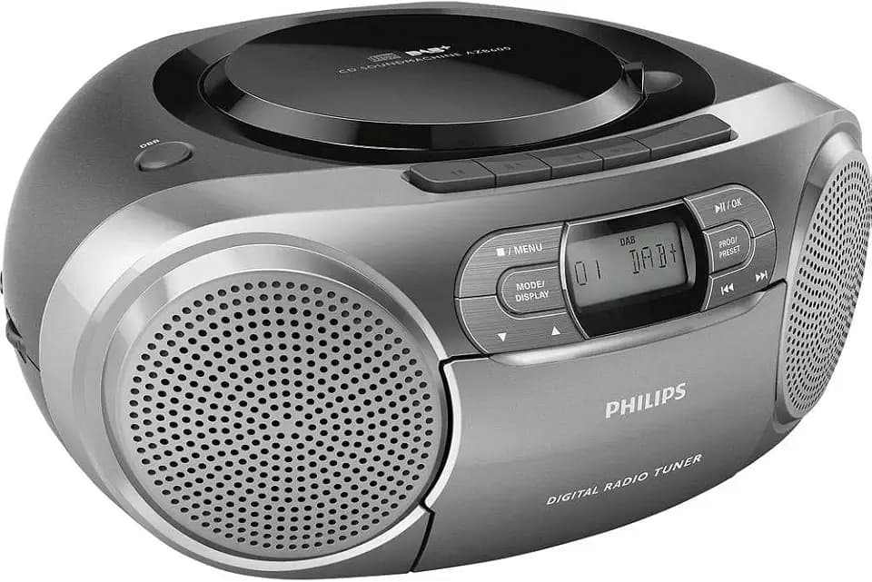 Philips Audio CD-Radio mit Dab+-Kassette (Dynamic Bass Boost) Silber, AZB600/12