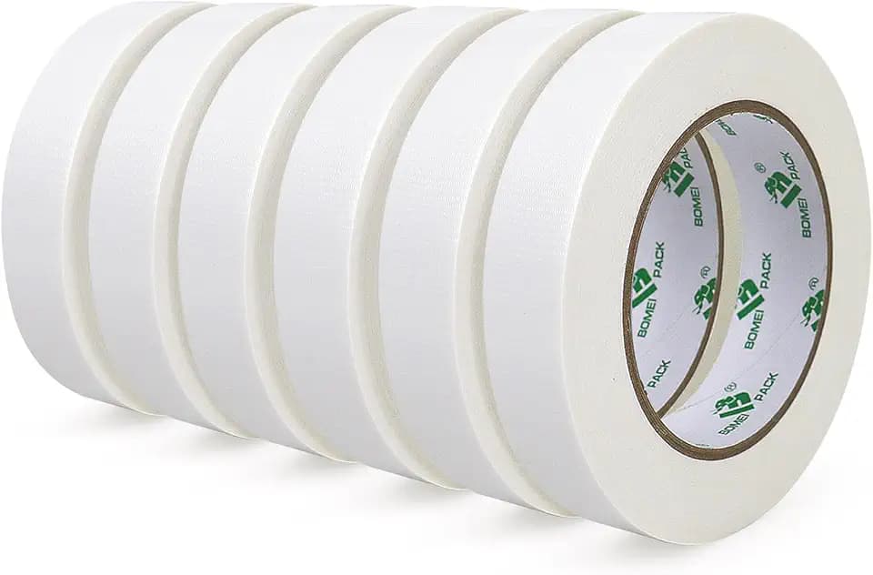 Duct Tape Heavy Duty - Tape Duct 1 Inches x 30 Yards 6 Pack, 8.27 mil, Strong, Flexible, No Residue, All-Weather and Tear by Hand - for Repairs, Industrial, Professional Use (White)