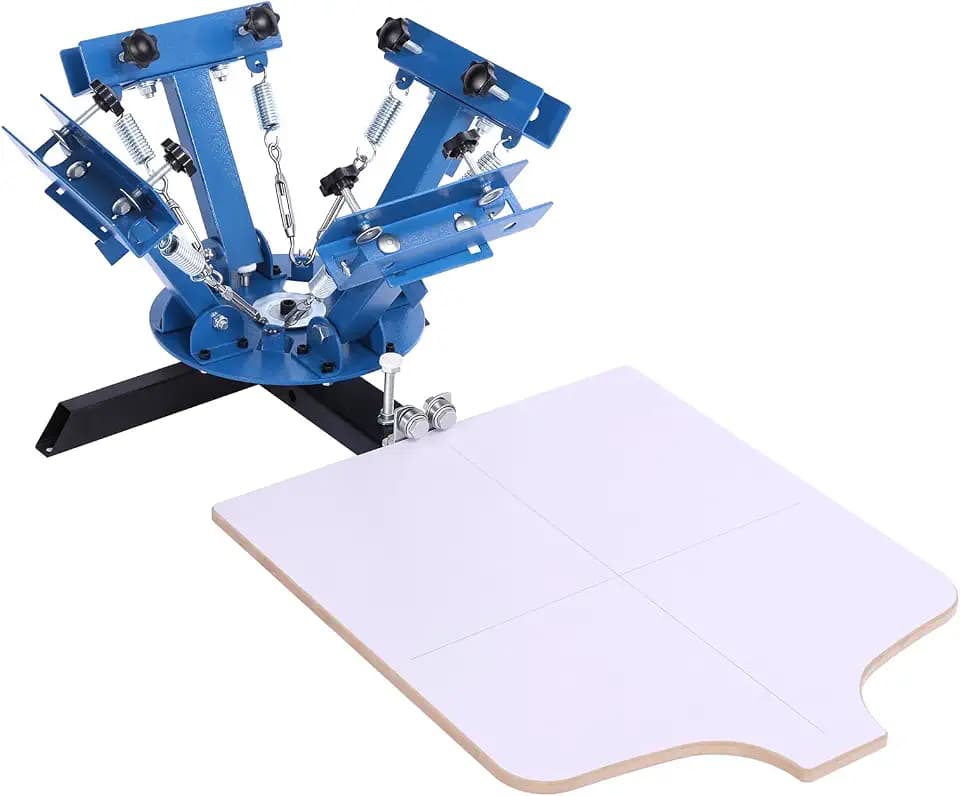 VEVOR Screen Printing Machine 4 Color 1 Station Silk Screen Printing Press, 21.3 x 17.7 in, 360° Rotatable, Accurate Positioning, Powder-Coated Carbon Steel, for T-Shirt DIY, Home and Commercial