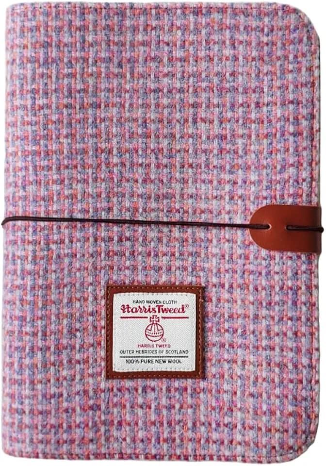 TAILORMAP Harris Tweed A5 Binder 6 Ring Refillable Journal with 100% Wool Fabric Cover, 80 Pages, Handmade Writing Notebook for Office or Travel (No.3969)