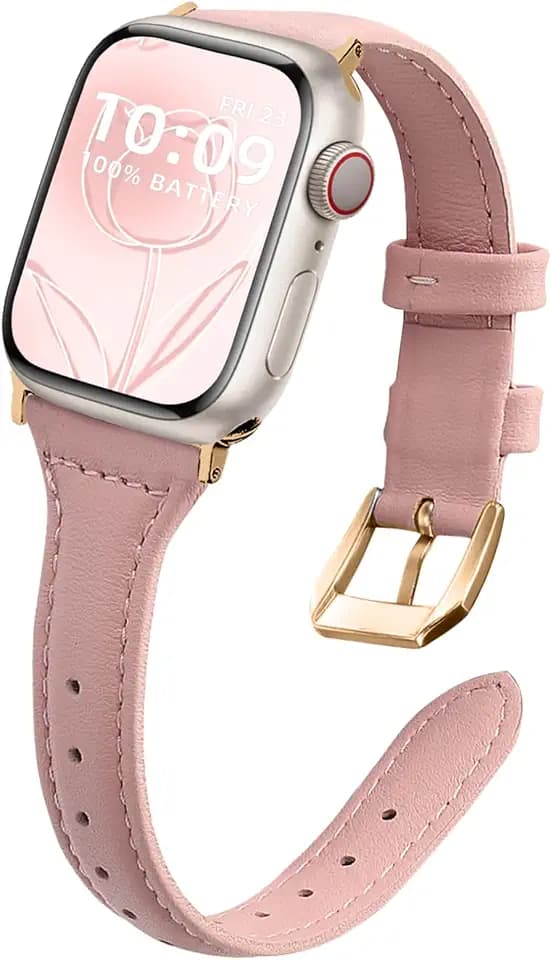 Damen Lederarmband für Apple Watch Series 12,11,45mm 46mm 44mm 49mm