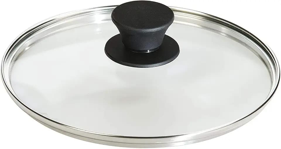 Lodge Round Glass Lid, Tempered Glass with Silicone Knob, 8 Inches