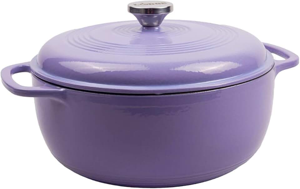 Lodge Essential Enamel Cast Iron Dutch Oven, 6 Quart, Lilac