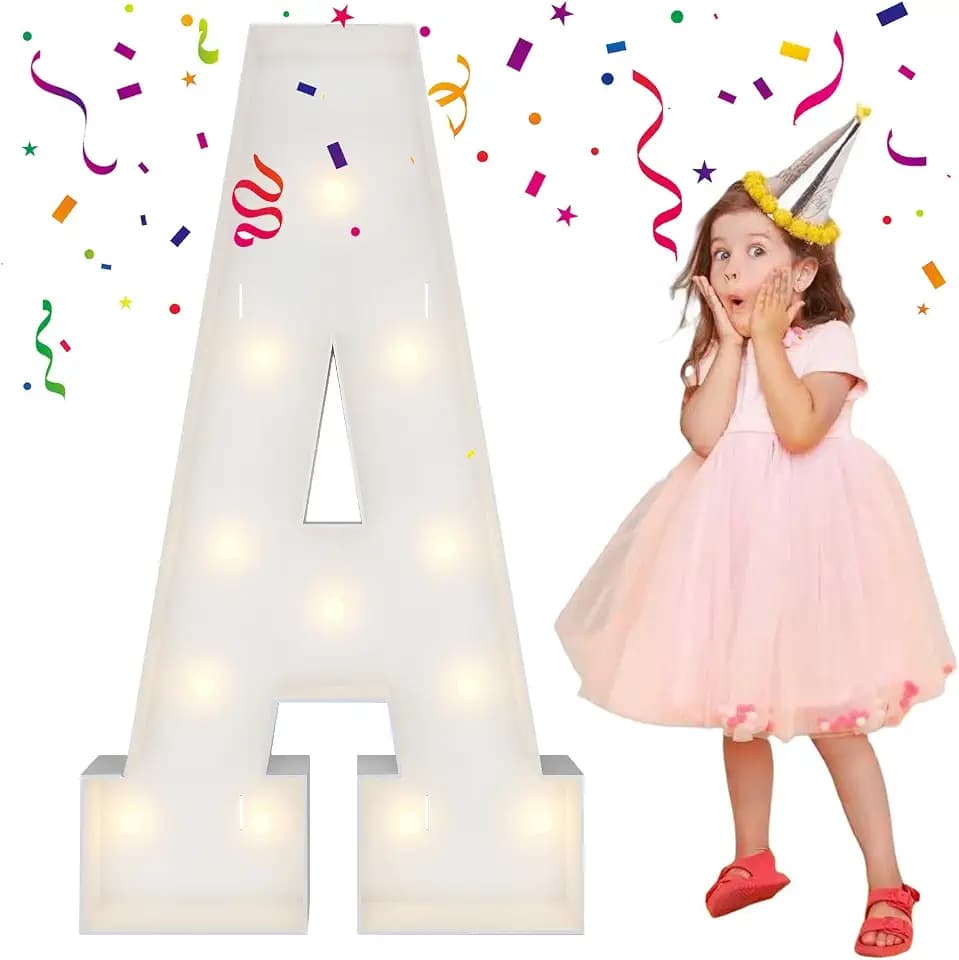 4FT Marquee Letters, Large Light Up Letters A for Baby Shower Party Decor