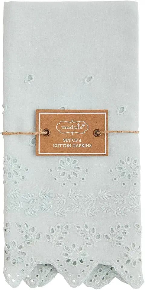 Mud Pie Blue Eyelet Spring Napkin; 18" x 18"