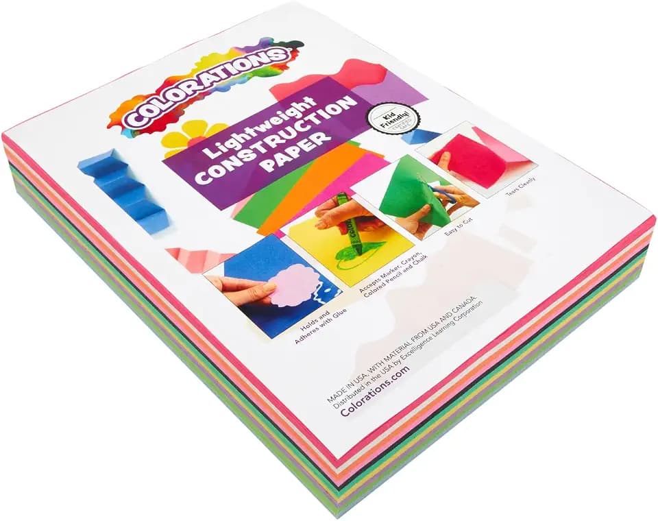 Colorations Lightweight Construction Paper Pack, 10 Colors, 300 Sheets