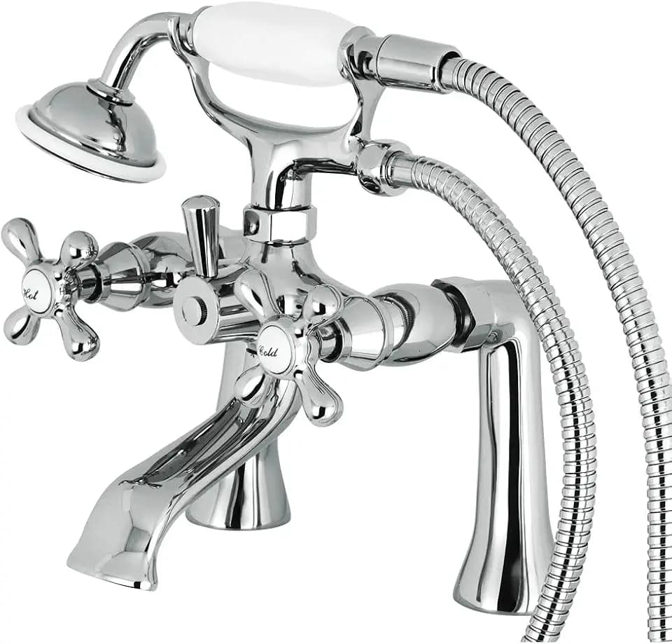 Kingston KS268C Deck-Mount Clawfoot Tub Faucet, Polished Chrome