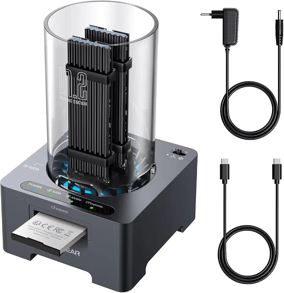 GRAUGEAR M2 SSD Docking Station 2 x M.2 SSD + CFexpress Typ B Kartenleser