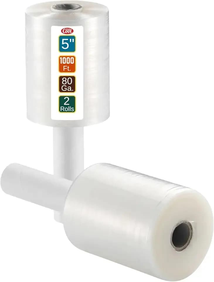 Simply Cool Mini Hand Stretch Wrap 2Pack 5 Inch 1000Ft 80 Gauge Shrink Wrap