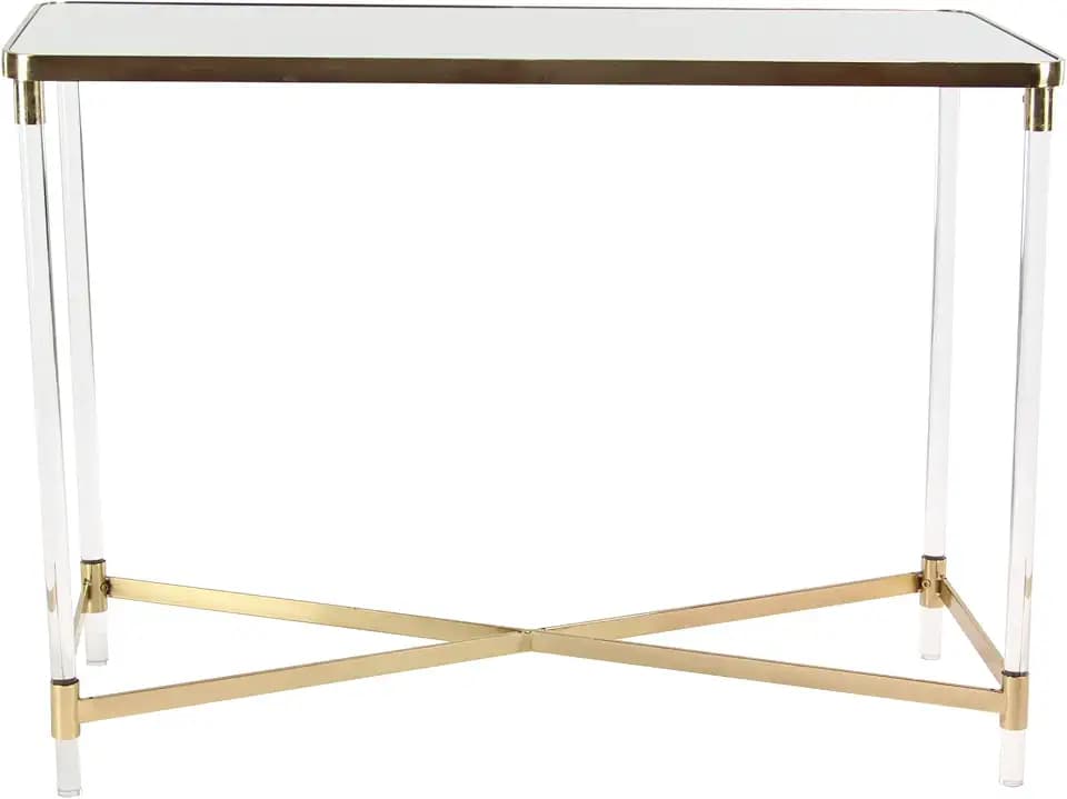 deco 79 Metal Console Table, Table 44" x 19" x 32", Gold
