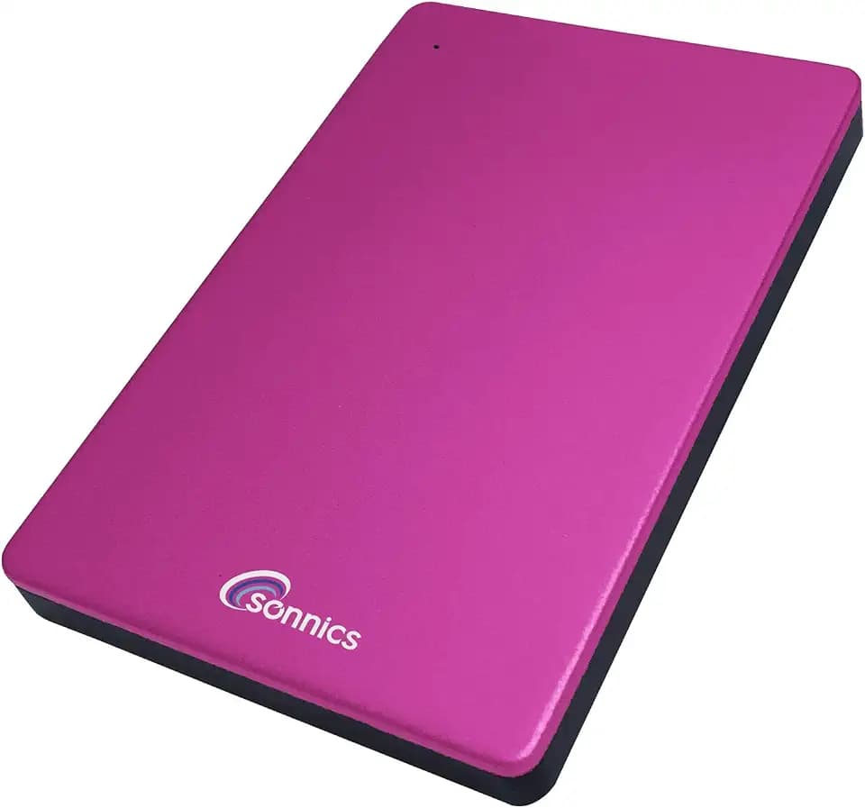 Sonnics 500GB rosa Externe tragbare Festplatte Typ C USB 3.1 kompatibel mit Windows-PC, Mac, Smart TV, Xbox One/Series X und PS4/PS5