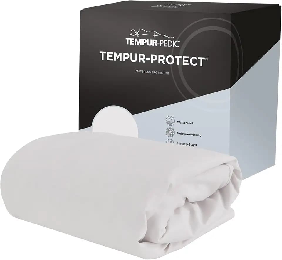 Tempur-Pedic Protect Waterproof Mattress Protector, California King, White
