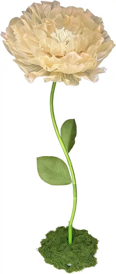 Giant Peony Rose Artificial Flower, 5.9Ft Simulation Flowers