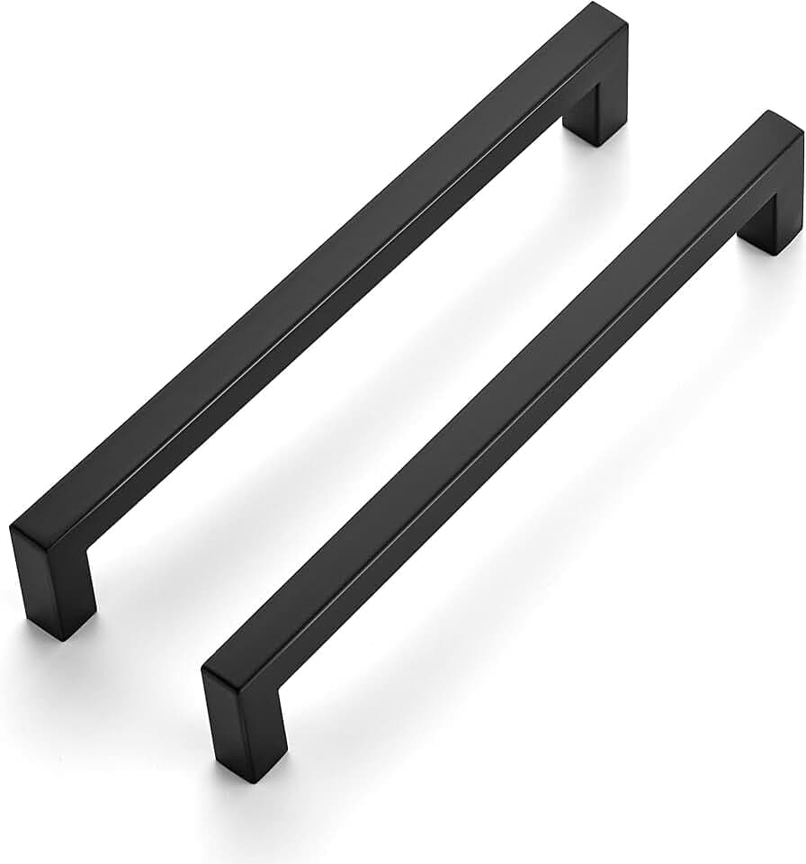 Ravinte Matte Black Kitchen Square Cabinet Handles 7-1/2 Inch 40 Pack