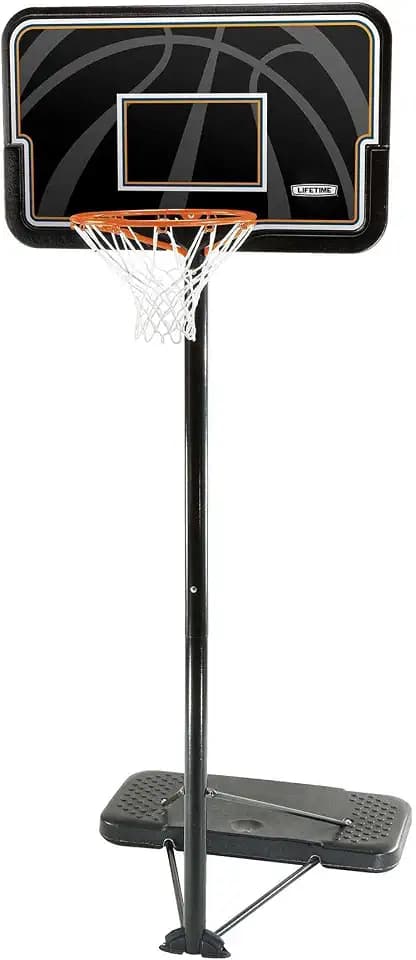 Lifetime Adjustable Portable Basketball Hoop, 44-Inch Impact Backboard, Telescoping Height 7.5 to 10 Feet, Streamline Rim
