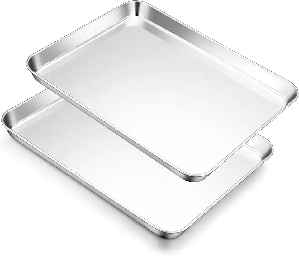 E-far Stainless Steel Baking Sheet, 18”x13” Cookie Sheet for Baking, 2PCS