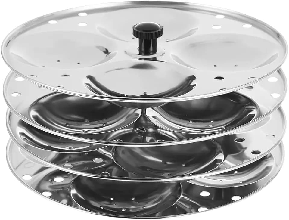 Idlee Maker Stand – 4 Tier, Makes 16 Idlis, Fits 5/6/8 Quart Multi Cooker, Pressure Cooker, Steamer – South Indian Idli Cooker Rack