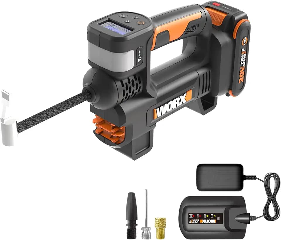 WORX Cordless Tire Inflator 20V Air Compressor, WX092L