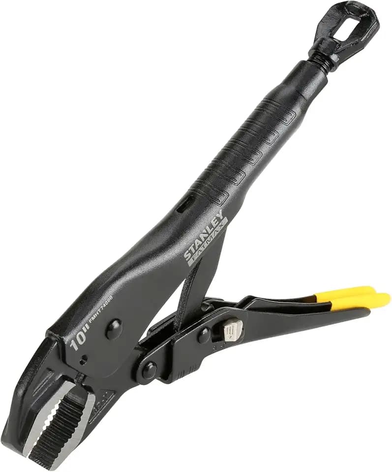 Stanley FatMax Gripzange/Feststellzange, 250mm, gebogene Backen, TRULOCK-Zugmechanismus für kontrolliertes Lösen, induktionsgehärtete Greifflächen, justierbare Spannkraft, FMHT0-74886