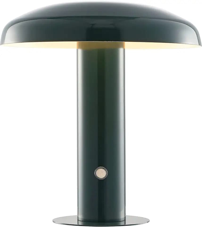 JONATHAN Y Suillius 11" Rechargeable Mushroom Table Lamp, Forest Green