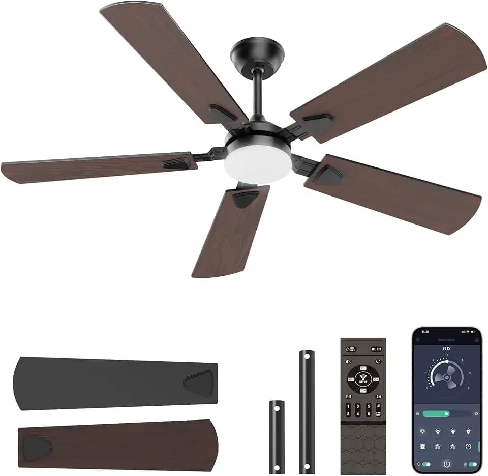 Ceiling Fans with Lights, 52 Inch Modern Ceiling Fans with Lights