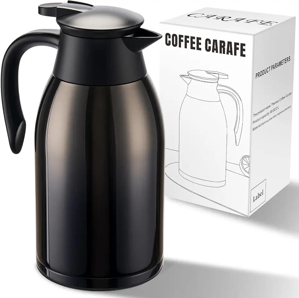 PARACITY Coffee Carafe, Insulated Thermal Coffee Flask, 68oz Gradient Black
