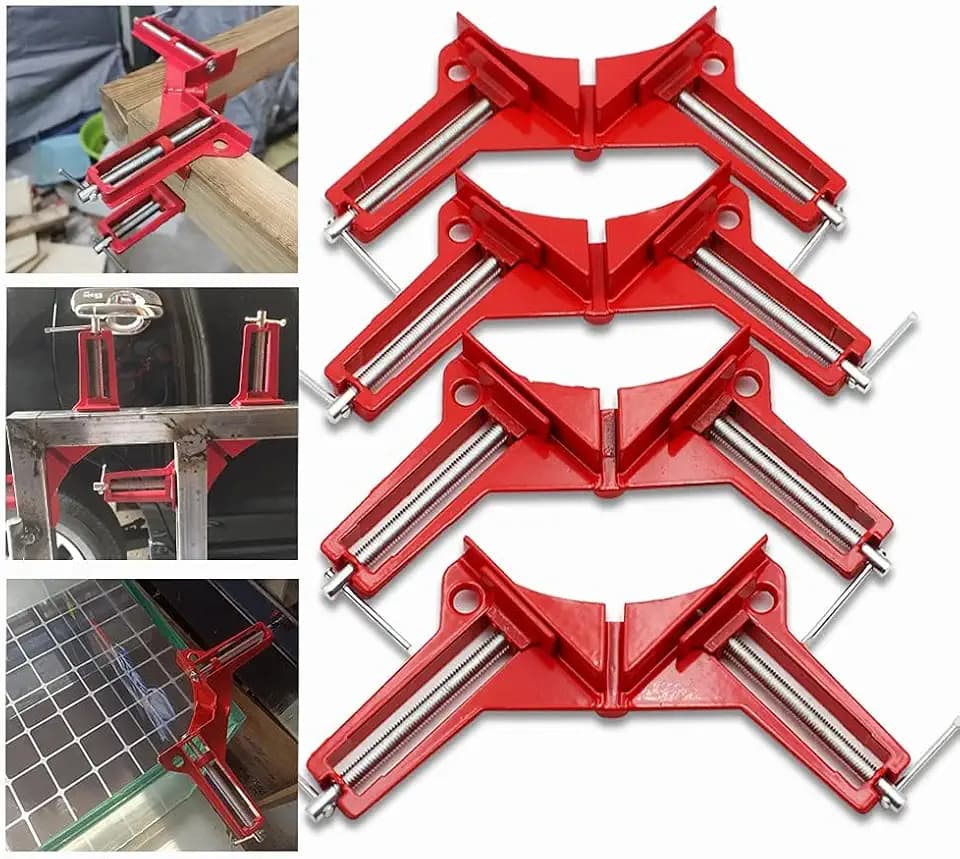 Corner Clamps for Woodworking, 90 Degree Clamps 4Pcs Corner Clamp Right Angle Clamp Carpenter Square Woodworking Tools for DIY Framing, Shelving, Welding, Fish-tanks, Cabinets,Max 75mm Width
