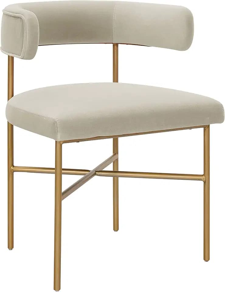 TOV Furniture Kim Performance Velvet Chair (Cream)