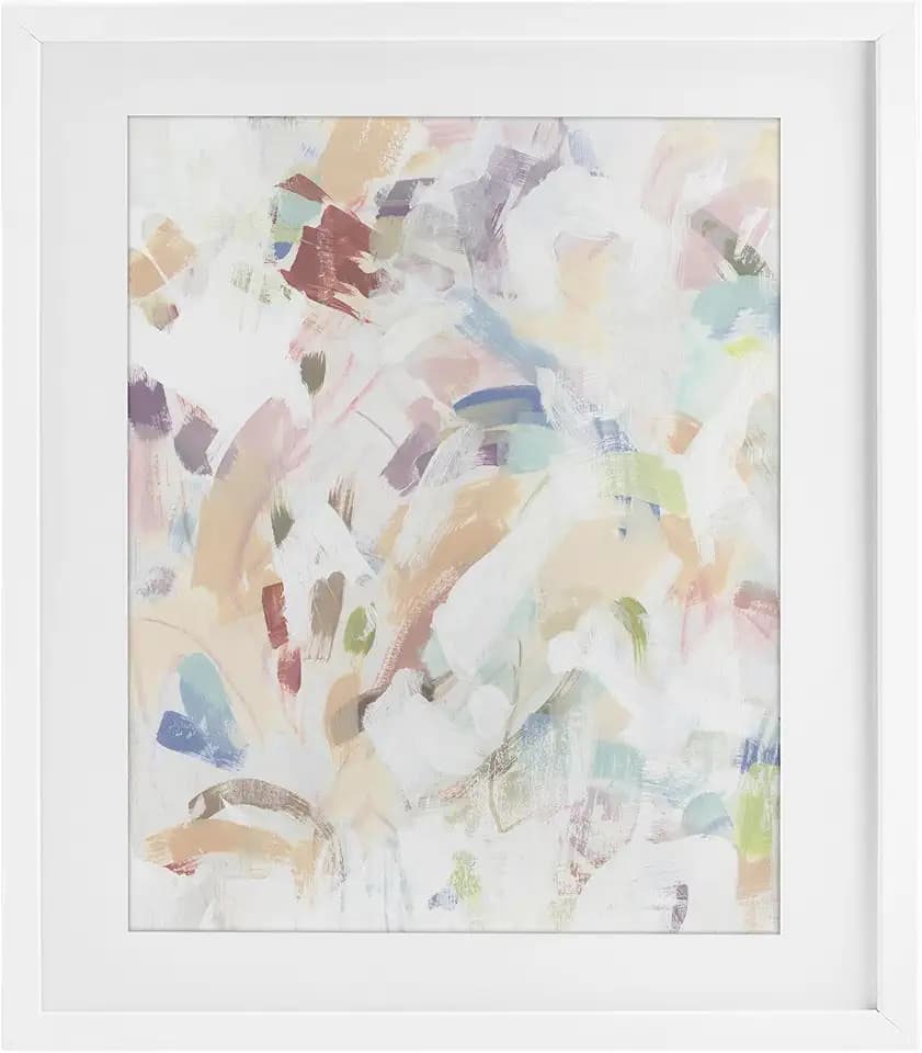 'Pastel Candy Scrape Abstract'| Framed Print Under Glass