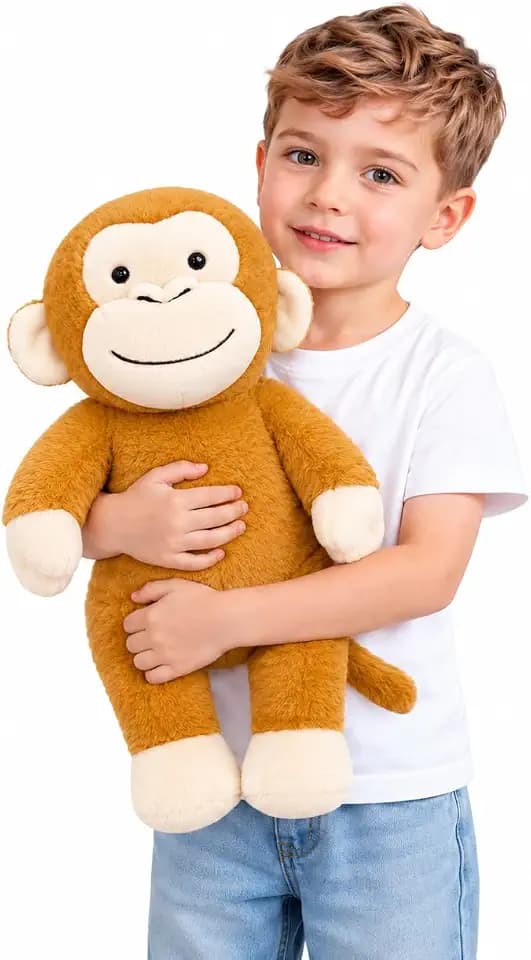 FFxiong 18" Monkey Stuffed Animal Plush Toy Cute Soft Fluffy Plushies Big Doll Pillow Gift for Kids Boys Girls Birthday Christmas Girlfriend Valentines