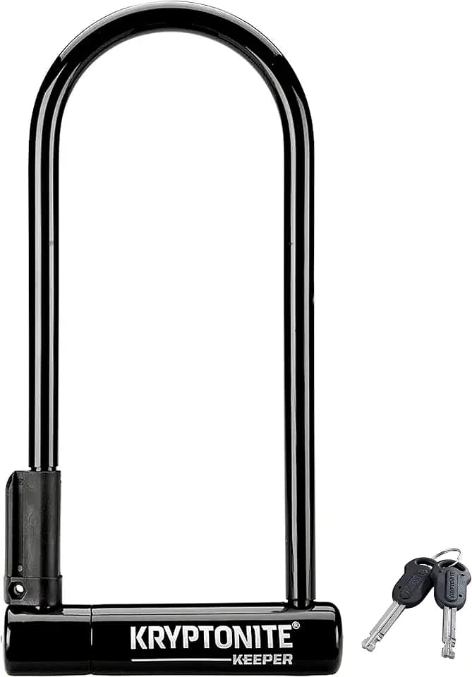 Kryptonite Keeper Bike U-Lock, Anti-Theft Security Bicycle U Lock, 12mm Steel Shackle with Mounting Bracket and Keys, High Security Lock for Bicycles Scooters