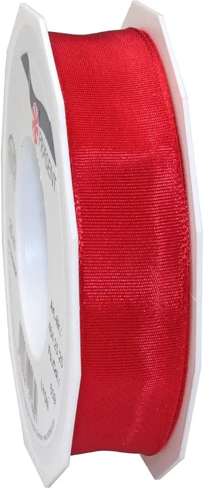 Morex Ribbon French Wired Lyon Ribbon, 1-Inch by 27-Yard Spool, Red (46425/25-609)