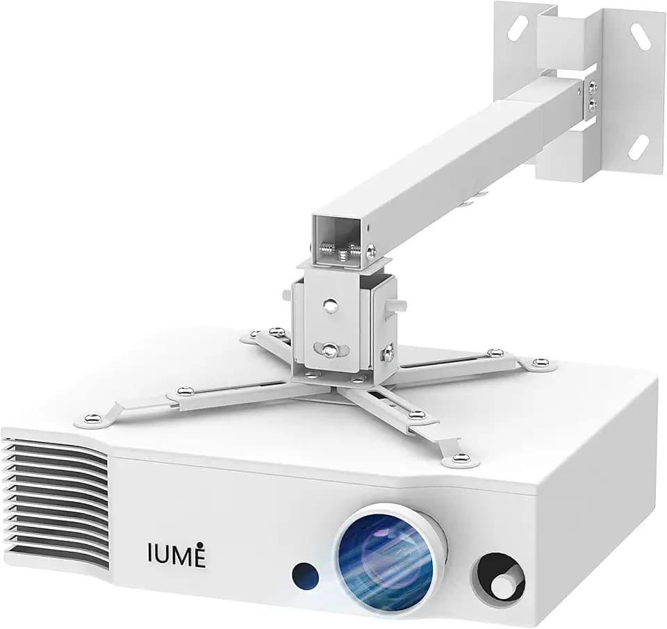 Projektor Halterung Wand für mit Universal LCD-/DLP für Epson, Optoma, BenQ, Viewsonic Projektoren, Video Projektor Halterung , 44LB Tragkraft, weiß