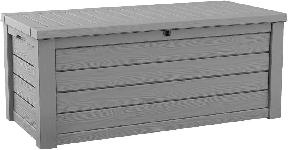 Keter Westwood 150 Gal Outdoor Storage Box for Patio and Pool Accessories
