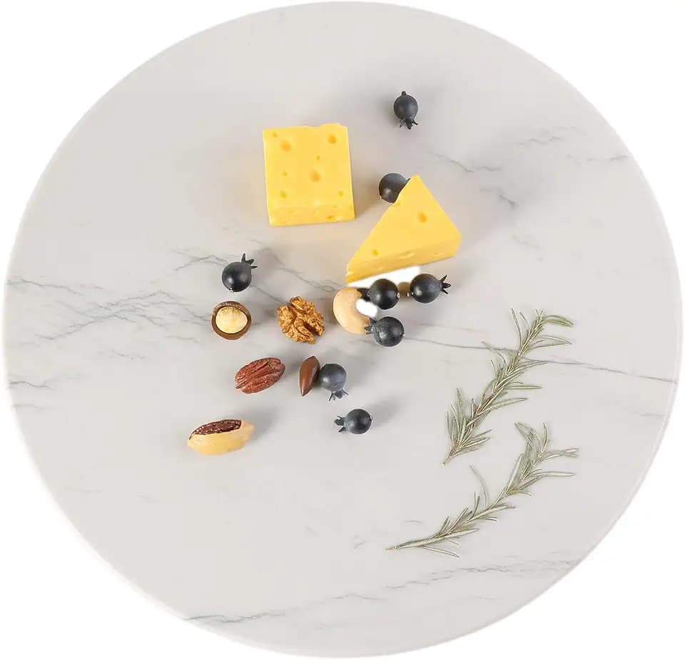 Koville 16 Inch Natural White Marble Cutting Board for Kitchen Countertop
