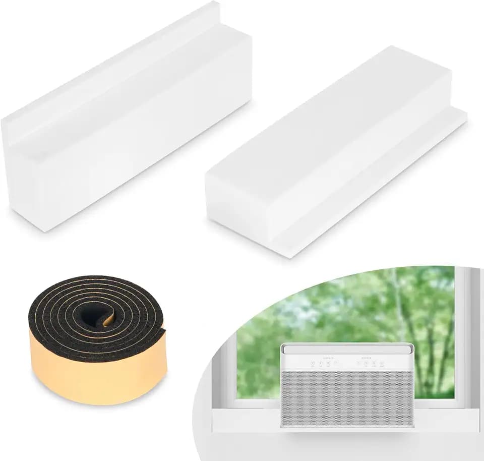 Foam Block for U Shape Window AC Units with Seal Strip, AC Window Seal Kit