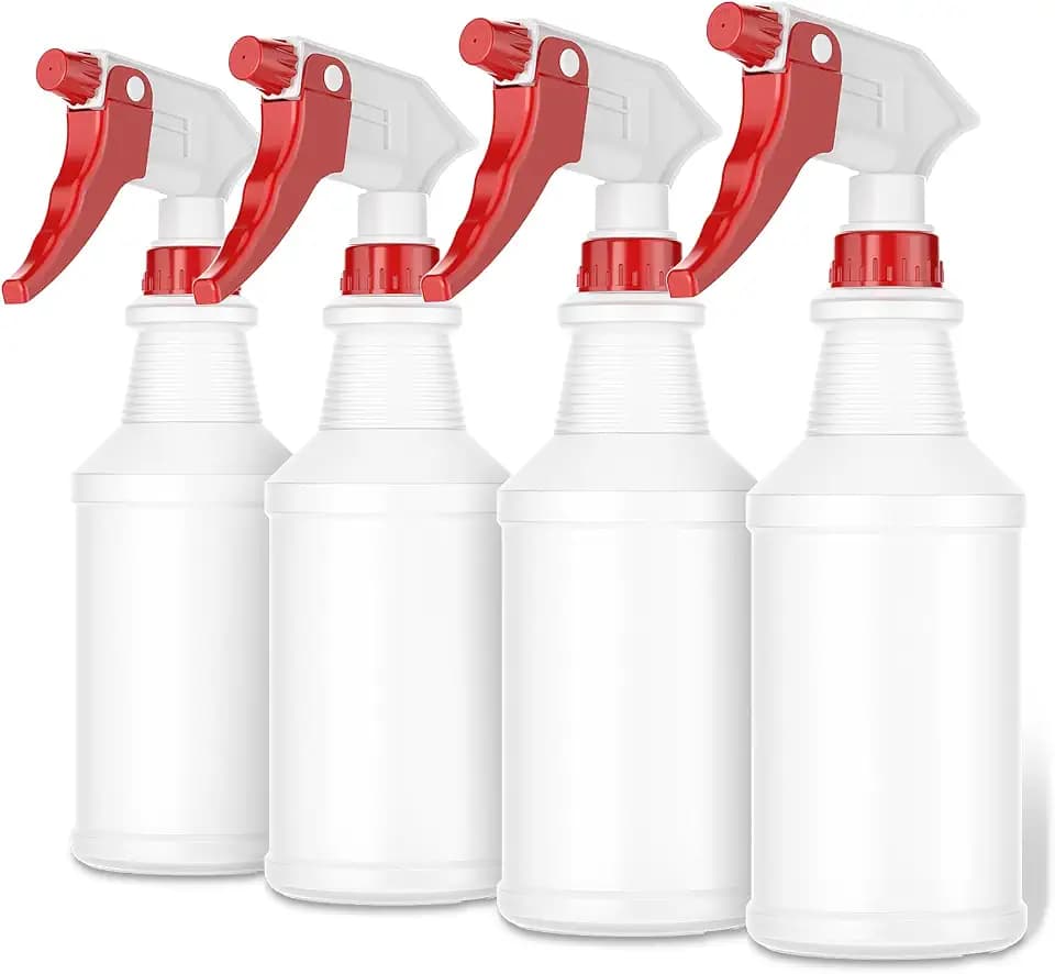 LiBa Spray Bottles 4 Pack 16oz Refillable Adjustable Nozzle Mist Sprayer