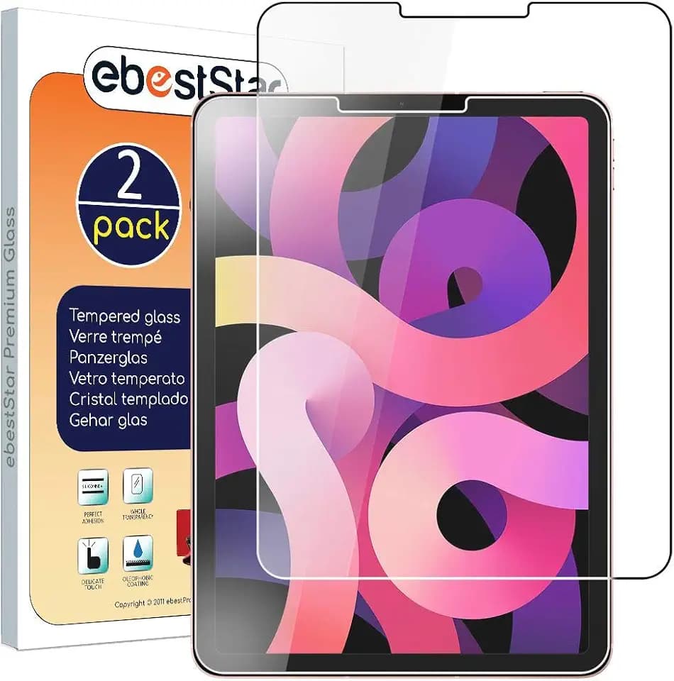 ebestStar - {2 Stück) Panzer Schutz Glas für iPad Air (2020) 10.9 iPad Air 4, 3D Displayschutz, 9H gehärte Glas, Abgerundete, Blasenfrei