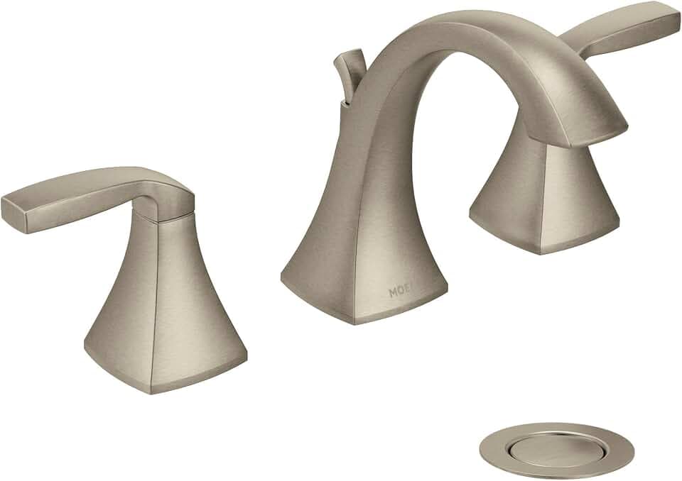 Moen Voss Brushed Nickel Two-Handle Widespread Bathroom Sink Faucet Trim Kit, Valve Included, TV6905BN