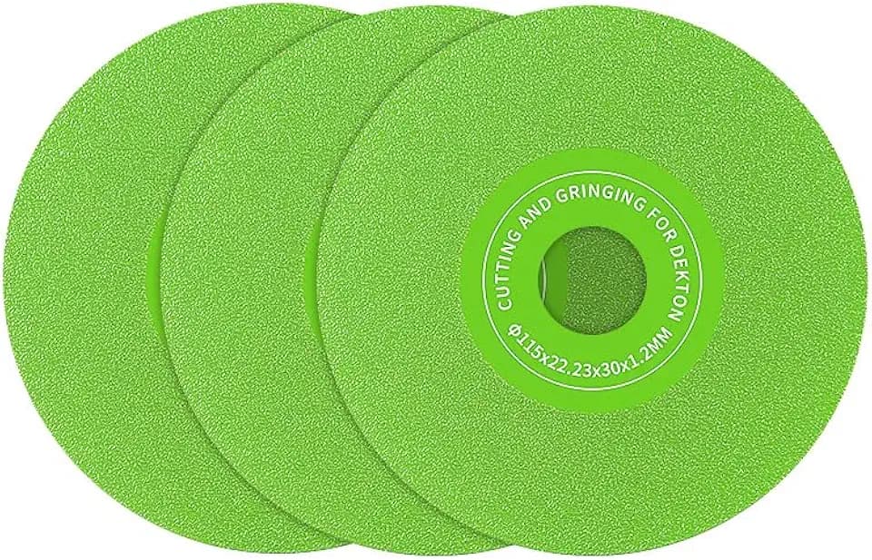 LOZLIN Diamond Blades 3PCS 4.5"(115 * 22.23mm) Diamond Grinding & Cutting Discs - Flat Angle Grinder Blades Fits 7/8" Arbor for Marble/Quartz/Ceramic/Glass