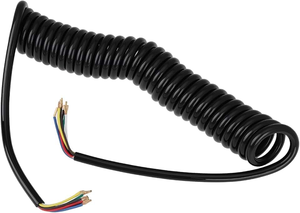 VGOL 3,9m Anhänger-Verlängerungs-Spiralkabel 20 AWG 7-adrig für Wohnmobil-Abschleppwagen