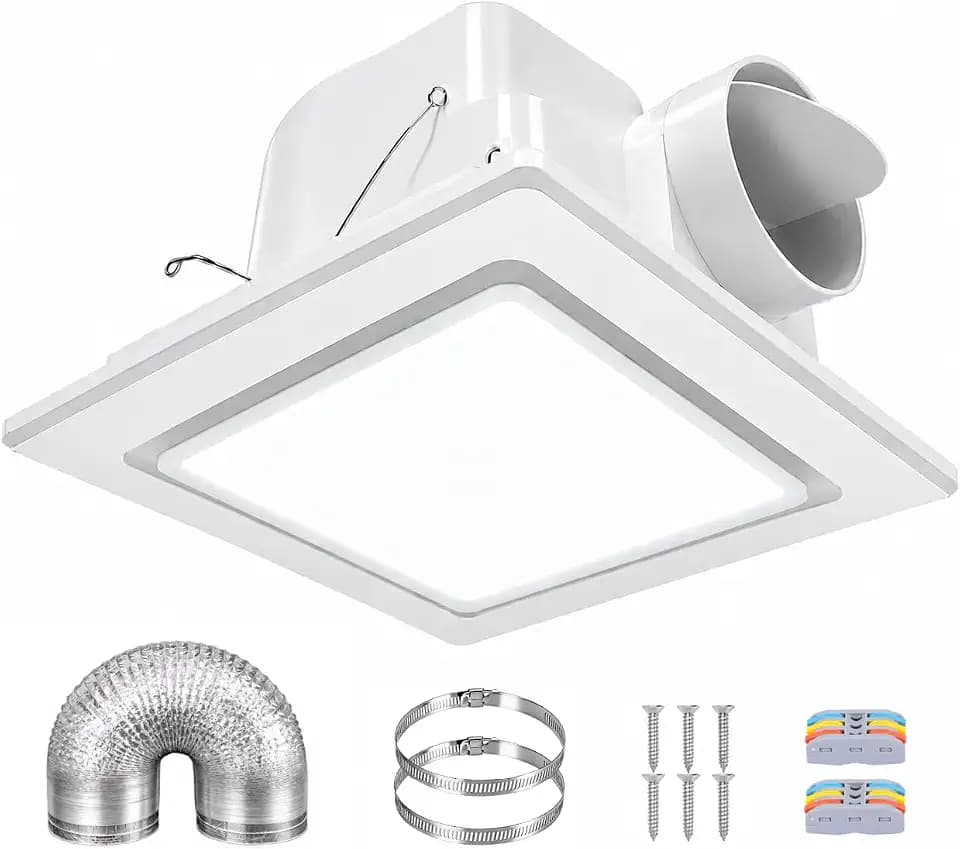 Bathroom Exhaust Fan with Light 13.4" Panel, Mounting Opening 12"x12"