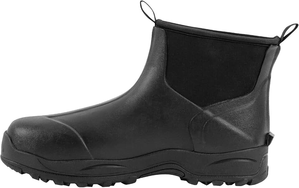 Ubon Insulated Rubber Boots for Men Waterproof Short Ankle Rain Boots